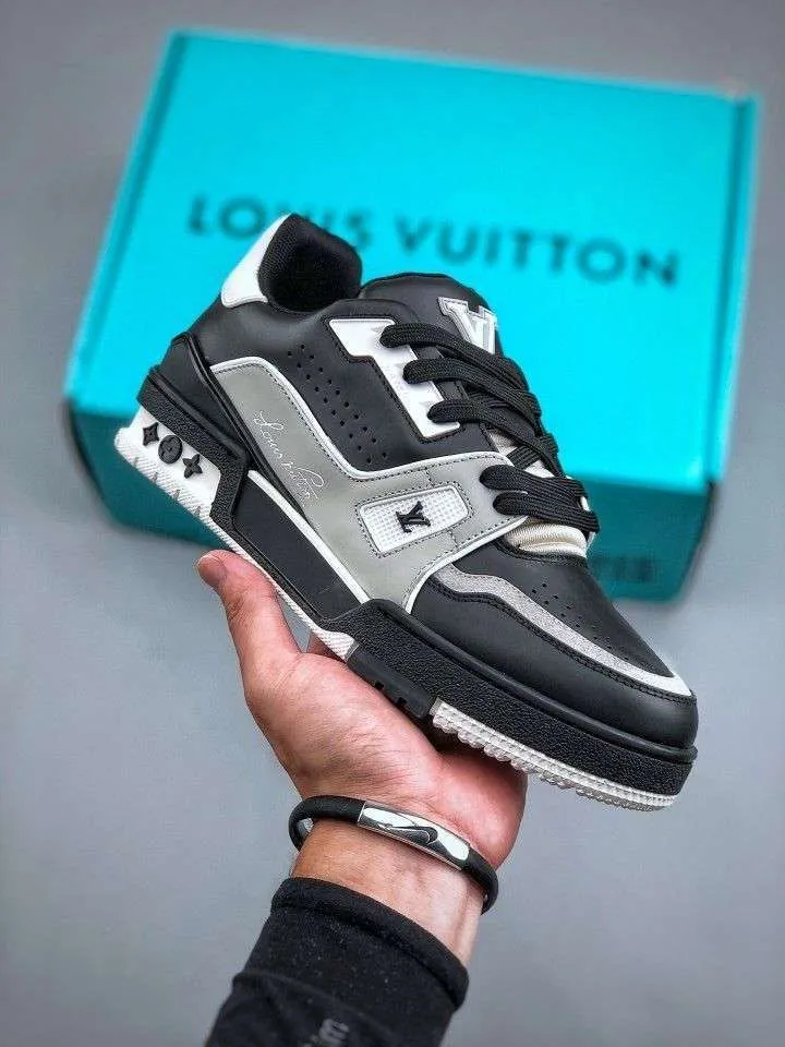 10001 Louis Vuitton Signature Black Gray Trainer - Image 1