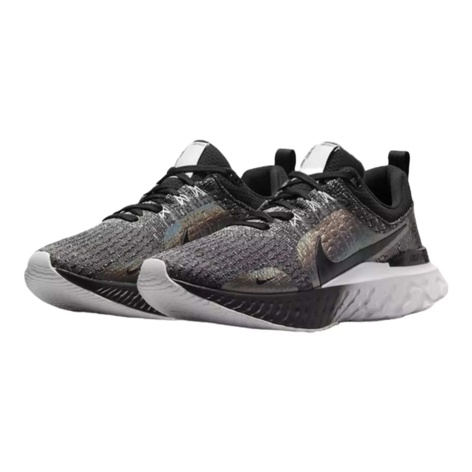 NIKEREACTINFINITYRUNFLYKNIT3PREMIUMBLACKZEBRAIRIDESCENTT_1 Nike React Infinity Run Flyknit 3 Black White Pink - Image 1