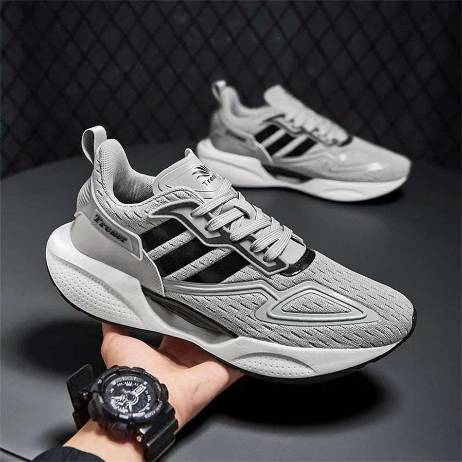 TRACERGreyBlackBreathableCausalRunningShoes_4 TRACER Grey Black Breathable Causal Running Shoes - Image 1