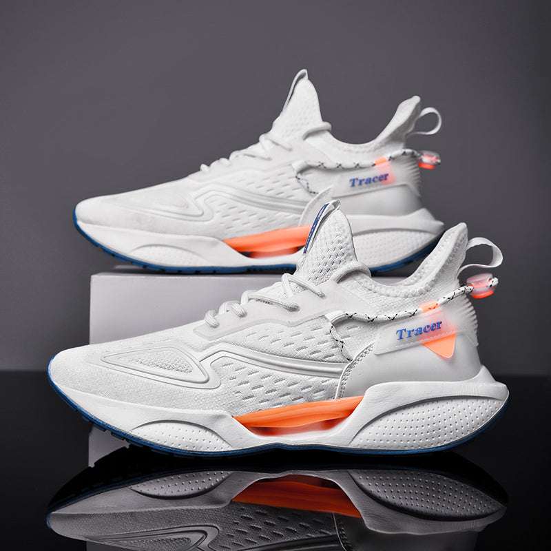 TRACERWhiteOrangeBreathableCausalRunningShoes_2 TRACER White Orange Breathable Causal Running Shoes - Image 1